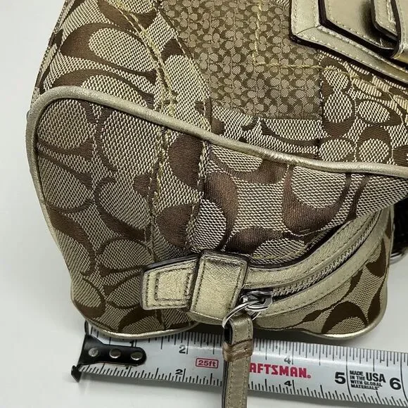 Coach Soho F12317 Signature Patchwork Satchel Vintage Y2K Jacquard C Logo Gold - Picture 9 of 16